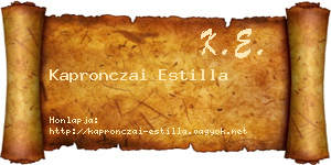 Kapronczai Estilla névjegykártya