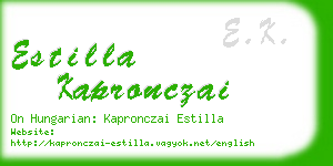 estilla kapronczai business card